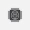 Artificial intelligence icon vector, chip solid logo illustration