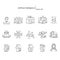 Artificial intelligence icons set.Illustration pictograms for business, retail, transport, communication, agriculture