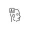 Artificial intelligence learning line icon