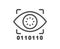 Artificial intelligence line icon. Retinal access sign. Vector