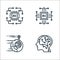 artificial intelligence line icons. linear set. quality vector line set such as human, android, processor