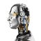 Artificial intelligence robot or cyborg portrait