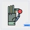 Artificial intelligence Robot Robotic hand holding a Sphere. Thin line icon. professional, pixel-aligned, Pixel Perfect,