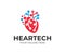 Artificial intelligence and technology, human heart with digital pixels and circuits electronics grid, logo design. Technology CPU