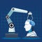 Artificial intelligence technology robotic arm cyborg human brain