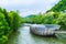 The artificial island on the Mur river in Graz