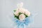 Artificial Jasmine flower bouquet with greeting card paper