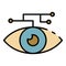 Artificial learning eye icon color outline vector