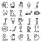 Artificial limbs icons set, outline style