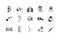 Artificial lung ventilation flat glyph icons set. Coronovirus test and medical equipment for covid-19. Nasal swab