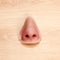 Artificial Nose on Wooden background.