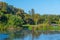 Artificial pond Royal botanic garden in Melbourne, Australia