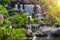 Artificial small Water fall in the park garden home green space