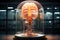 Artificially grown human brain in a glass flask.