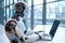 An artificially intelligent humanoid bio robot that works with laptop in office