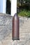 Artillery shell at Chapel Santa Barbara church in the mountains near Riva del Garda