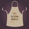 Artisan Bakery Apron Vector Logo with editable text on a gradient background