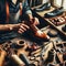 Artisan Crafting Elegant Leather Shoes in a Traditional Workshop