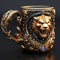 Artisan Lion 3d Art Mug With Blue - Super Realistic Details