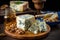 artisanal blue cheese with honey and nuts