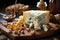 artisanal blue cheese with honey and nuts