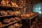 artisanal breads cooling on a rack near clay oven