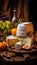 Artisanal Cheese Platter. A Wide Assortment of Gourmet Cheeses for Food Enthusiasts and Entertaining