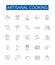 Artisanal cooking line icons signs set. Design collection of Handcrafted, Craft, Gourmet, Homemade, Rustic, Traditional
