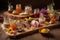 artisanal food presentation with a variety of ingredients, textures, and colors