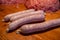 Artisanal preparation of salami, sausages and cotechini with pork