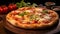 Artisanal Saporean Pizza With Tomato Sauce, Basil, And Mozzarella