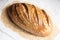 Artisanal sourdough bread with sesame seeds. Close up