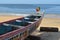 Artisanal wooden fishing boats pirogues in the village of Ngaparou, Petite CÃ´te, Senegal