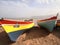 Artisanal wooden fishing boats in Sao Vicente, one of the Cape Verde islands