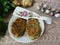 Artishok nettle potatoes pancakes with quail eggs