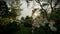 Artist 3d render hydrangea and buddleia rainy garden, bacground for meditaion music