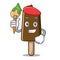 Artist chocolate ice cream character cartoon