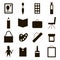 Artist creativity black icon set