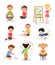 Artist cute kids vector paint art child creative drawing artwork painter kid boys and girls art people cartoon childhood