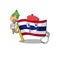 Artist flag thailand cartoon on shaped mascot