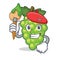 Artist green grapes character cartoon