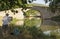 Artist painting the Canal du Midi in southern France