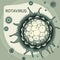 artist rendering of a microscopic rotavirus