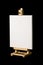 Artist\'s canvas on easel isolated on black