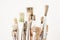 Artist\'s paint brushes with traces of dried paint.