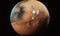 an artist\\\'s rendering of a red planet in space