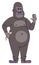 Artist wearing gorilla suit semi flat RGB color vector illustration