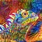 Artistic Abstract Impressionist Reptile Dragon Portrait Painting