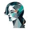 Artistic Abstract Logo Featuring a Woman\\\'s Face, Expressive and Unique Design for Modern Brands