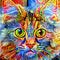 Artistic Adorable Cute Tabby Cat Portrait Painting